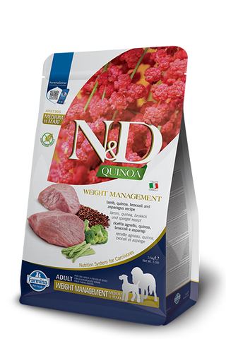 Farmina N&D Quinoa Weight Management Lamb Medium & Maxi Dry Dog Food