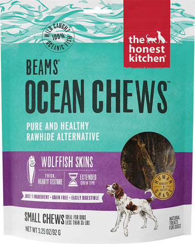 The Honest Kitchen Beams Ocean Chews Wolfish Skins Dehydrated Dog Treats 3.25oz
