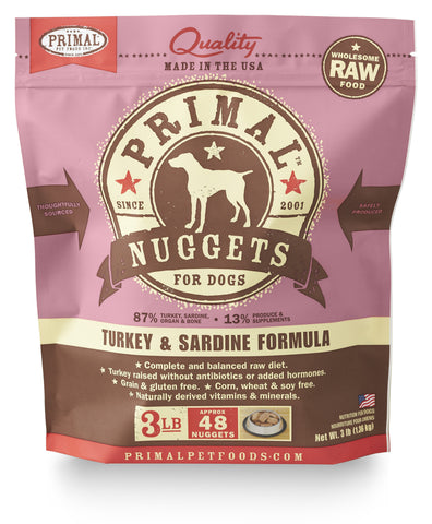 Primal Raw Frozen Canine Turkey & Sardine Formula