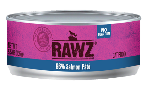 Rawz 96% Salmon Pate Canned Food 5.5oz