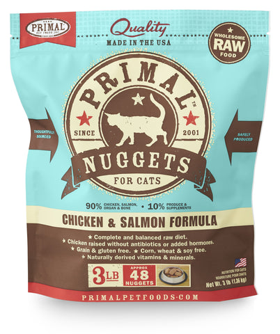 Primal Raw Frozen Feline Chicken & Salmon Formula