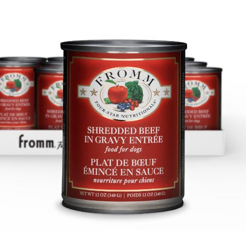 Four-Star Shredded Beef in Gravy Entree Wet Dog Food