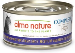 Almo Nature Complete HQS Grain-Free Mackerel Recipe with Sweet Potatoes Cat Food