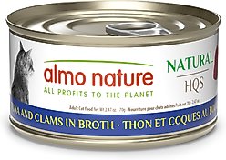 Almo Nature Natural HQS Grain-Free Tuna & Clams in Broth Cat Food