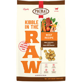 Primal Kibble In The Raw Beef Recipe Kibble-Sized Bites Freeze-Dried Raw Dog Food