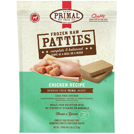 Primal Raw Frozen Canine Patties Chicken Formula Dog Food