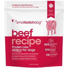 Smallbatch Beef Recipe Sliders Raw Frozen Dog Food