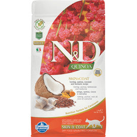 Farmina N&D Quinoa Skin & Coat Herring, Quinoa, Coconut & Turmeric Adult Dry Cat Food