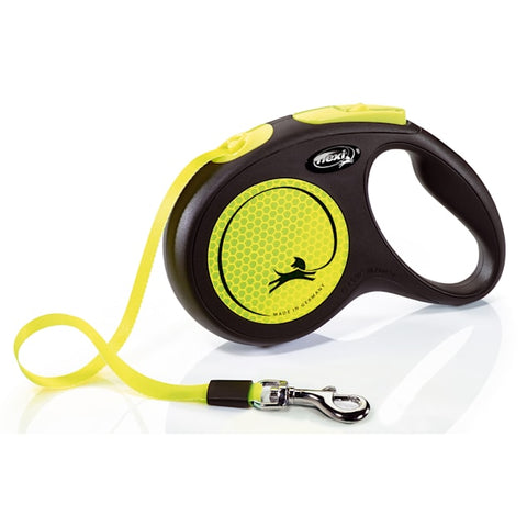 Flexi Neon Reflective Tape Retractable Dog Leash
