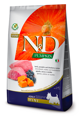 Farmina N&D Pumpkin Lamb, Pumpkin & Blueberry Adult Mini Dry Dog Food