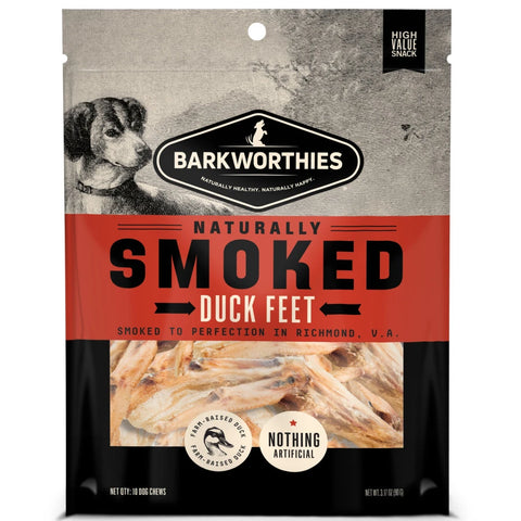 BARKWORTHIES SMOKED DUCK FEET 10pk