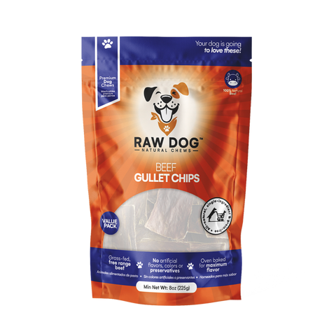 Raw Dog Beef Gullet Chips, 8 oz Bag