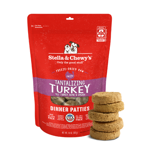 Stella & Chewy's Tantalizing Turkey Freeze-Dried Raw Dinner Patties for Dogs, 14 oz
