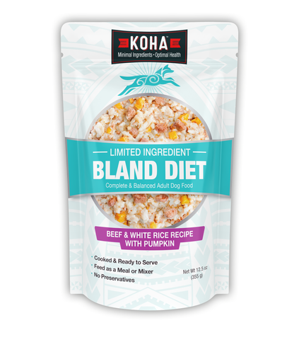 KOHA Limited Ingredient Bland Diet Beef & White Rice Recipe for Dogs, 12.5 oz Pouch