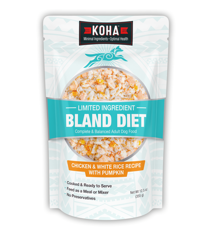 KOHA Limited Ingredient Bland Diet Chicken & White Rice Recipe for Dogs, 12.5 oz Pouch