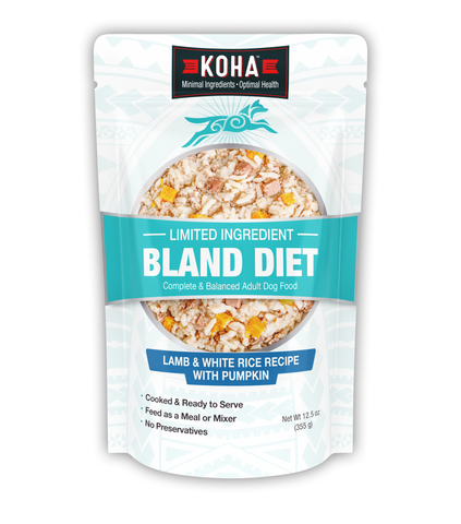 KOHA Limited Ingredient Bland Diet Lamb & White Rice Recipe for Dogs, 12.5 oz Pouch