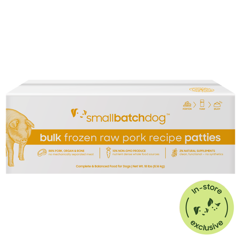 Pork Patties for Dogs Frozen Raw - 18lb Bulk