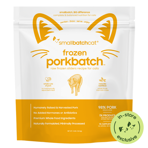 Frozen Raw Pork Sliders for Cats