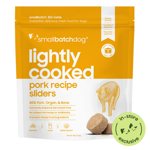 Lightly Cooked Pork Sliders for Dogs