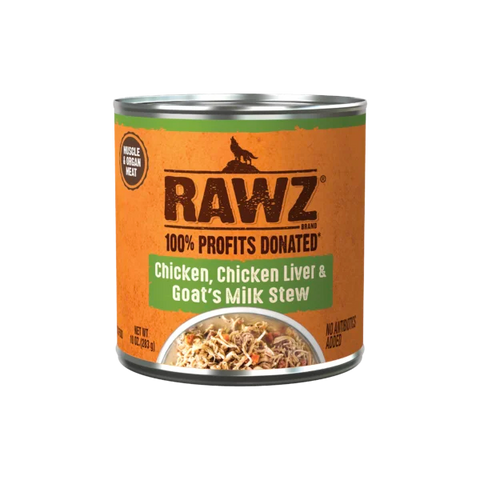 RAWZ Stew Chicken, Chicken Liver & Goat's Milk Dog Food, 10 oz Can