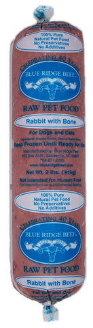 Blue Ridge Beef Rabbit with Bone Raw Pet Food, 2 lb Chub