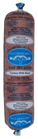 Blue Ridge Beef Turkey with Bone Raw Pet Food, 2 lb Chub