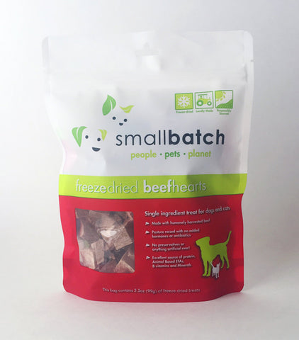 Small Batch Freeze Dried Beef Hearts Dog Treats