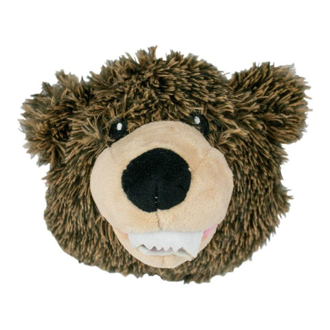Tall Tails Grizzly Head 2-in-1 Fetch Ball Dog Toy