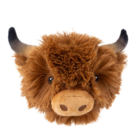Tall Tails Highland Cow Head 2-in-1 Fetch Ball Dog Toy