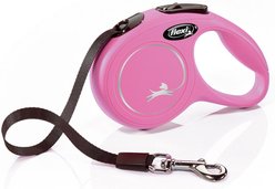 Flexi Classic Nylon Tape Retractable Dog Leash, Pink, X-Small