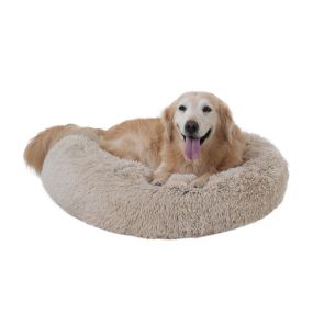 Khaki Cuddle Donut Pet Bed