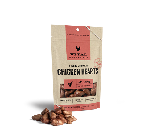 Vital Essentials Chicken Hearts Dog Treats