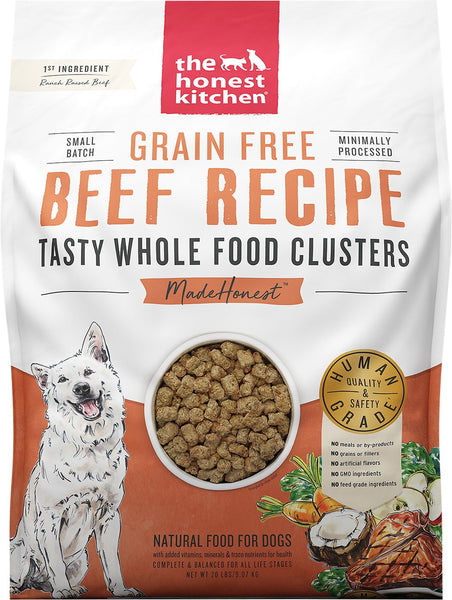The Honest Kitchen Grain-Free Beef Whole Food Clusters Dry Dog
