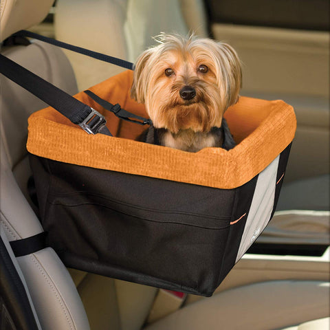 Kurgo Car Pet Booster Seat for Dogs or Cats | Front & Rear Dog Car Seat |  Travel Carrier Carseat for Pets | Dog Seatbelt Tether | Helps with Canine
