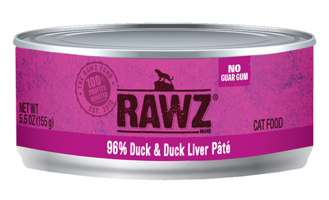 RAWZ 96% Duck & Duck Liver Pate Canned Cat Food