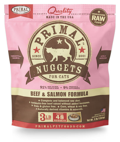 Primal Raw Frozen Feline Beef & Salmon Formula