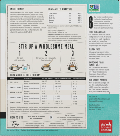 Honest kitchen limited ingredient fish clearance