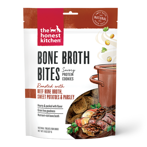 The Honest Kitchen Bone Broth Bites - Roasted with Beef Bone Broth & Carrots 8 oz Pouch