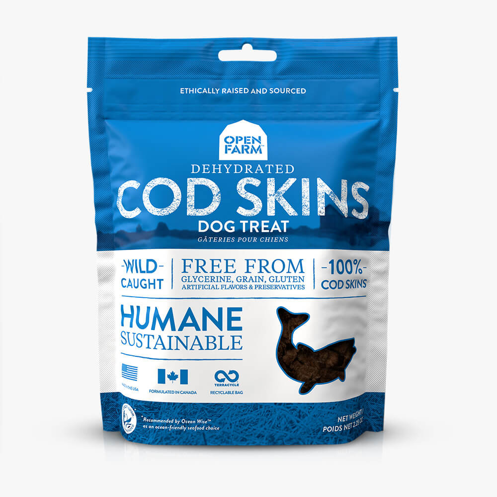 Cod Food Skin Open Farm Dehydrated Cod Skins Treat – Animal Crackers Miami